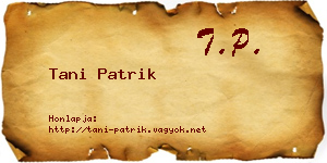 Tani Patrik névjegykártya
