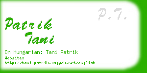 patrik tani business card